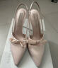 CHARLES&KEITH緞面蝴蝶結尖頭高跟涼鞋女生日禮物新年禮物送女友CK1-60361556 Light Pink淺粉色 37 曬單實(shí)拍圖