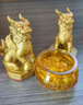 繽越銅麒麟擺件風(fēng)水公母黃銅麒麟一對小號水晶聚寶盆喬遷客廳玄關(guān)裝飾 曬單實(shí)拍圖