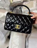 香奈小香真皮包包女包輕奢手提菱格鏈條包女高級感單肩斜挎手拎包 黑色 送女朋友情人老婆閨蜜女生日禮物 曬單實(shí)拍圖