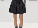 森馬（Semir）商場(chǎng)同款|半身裙女冬季毛呢格紋A字裙含羊毛2025短裙101725120001 曬單實(shí)拍圖