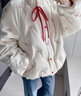 鴨鴨鞠婧祎同款冰淇淋系列羽絨服女短款2025秋冬新款甜美保暖外套XJ 米白色 S (155/80A) 曬單實(shí)拍圖