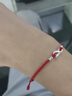 顏如飾999足銀蛇勾紅繩手鏈女純銀蛇化龍轉運珠編織小手繩本命年情侶男 S1215紅 999銀龍勾手鏈-紅色 曬單實(shí)拍圖