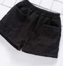 葉余女童燈芯絨條絨秋季短褲2025秋冬款新款寬松韓版加絨加厚休閑褲潮 黑色加絨 140 建議身高123-132cm 曬單實(shí)拍圖