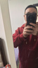 李寧故宮聯(lián)名丨男子新年紅吸汗舒適易去污寬松套頭連帽衛衣AWDW115 曬單實(shí)拍圖