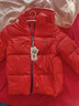 Classic Teddy精典泰迪兒童羽絨服男女童外套中大童連帽保暖加厚冬裝 大紅 130 曬單實(shí)拍圖