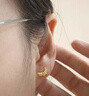 曼卡龍牛角包黃金耳飾 足金耳釘一對女 小巧精致百搭通勤 禮物0.93g 曬單實(shí)拍圖