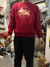 巴布豆（BOBDOG）母女親子裝過(guò)年服小孩過(guò)年衣服紅色衛衣馬年拜年服  酒紅 180 曬單實(shí)拍圖