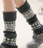 浪莎（LangSha）羊毛堆堆襪套襪子女秋冬季費爾島保暖雪地靴腿套女日系搭配打底褲 曬單實(shí)拍圖