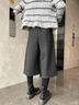 望辰七分闊腿褲女2026新款加厚羊毛呢小個(gè)子八分直筒短褲外穿秋冬褲子 淺灰色 L 110-120斤 曬單實(shí)拍圖