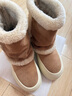 GG-CC【冰島熱巧】冬季新款加絨毛毛雪地靴女保暖堆堆中筒靴子G25Y8026 沙棕色 38 曬單實(shí)拍圖
