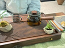 簡(jiǎn)漾帶排水精美大號干泡盤(pán)茶海電木紋款出水口茶盤(pán)實(shí)木超薄茶盤(pán)薄款 90*43 +球管腳墊 曬單實(shí)拍圖