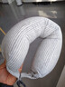 潔麗雅（Grace）純棉U型枕飛機旅行枕午休枕長(cháng)途車(chē)睡覺(jué)靠枕灰條 曬單實(shí)拍圖