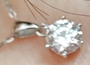 鉆途人工培育鉆石項鏈高級感女生精致單鉆鎖骨鏈s925銀送女友生日禮物 一克拉莫桑鉆/D/3EX/VVS1/GRA證 曬單實(shí)拍圖