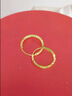 中國黃金（CHINA GOLD）黃金耳飾999足金女士素圈金耳環(huán)耳圈送女友老婆生日禮物 一對約0.8g【當/次日達】 曬單實(shí)拍圖