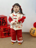 童戀初心【暖姜恒溫】寶寶夾棉分體套裝紅色拜年服秋冬季兒童棉衣嬰兒衣服 曬單實(shí)拍圖