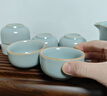 天青茶杯家用辦公室泡茶杯汝窯主人杯待客陶瓷品茗杯可養開(kāi)片茶具 汝窯藍-純色-大圓口杯-六杯 曬單實(shí)拍圖