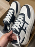 鴻星爾克（ERKE）鞋子板鞋男鞋微風(fēng)春夏新款男士厚底增高休閑滑板鞋百搭運動(dòng)鞋 微晶白/黑土地 42 曬單實(shí)拍圖