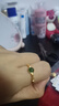 周六福新年禮物 金鑲玉戒指女足金竹節溫潤和田碧玉活口指環(huán)送媽媽T 14號 曬單實(shí)拍圖