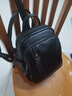 AGOTG雙肩包女包時(shí)尚百搭女士背包韓版休閑真皮小背包純色牛皮女神節 黑色 曬單實(shí)拍圖