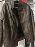 皮爾卡丹（pierre cardin）真皮皮衣男春秋季綿羊皮夾克外套加絨加厚假兩件保暖休閑男裝 咖啡色 XL 175  110-130斤 曬單實(shí)拍圖