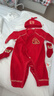 貝瑞加（Babyprints）新生兒連體衣嬰兒大紅色新年衣服純棉四季內衣春節拜年服 葫蘆52 曬單實(shí)拍圖