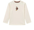 Teenie Weenie Kids小熊童裝秋季男女寶寶刺繡長(cháng)袖打底衫T恤 米白色 120 cm 曬單實(shí)拍圖