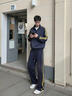 Wassup Sohot運動(dòng)套裝男春秋季百搭半拉鏈立領(lǐng)衛衣直筒衛褲兩件套 黑色 XL 曬單實(shí)拍圖