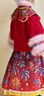 年衣【董璇同款】女童漢服套裝冬季新款中式馬面裙加絨盛世躍馬漢服 年衣紅 120 曬單實(shí)拍圖