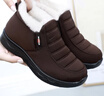回力老北京布鞋媽媽鞋冬季棉鞋加絨防滑保暖老人中老年女鞋1045棕白38 曬單實(shí)拍圖