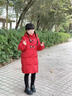G.duck小黃鴨女童羽絨棉服2025冬新款兒童加厚棉襖中大童冬季中長(cháng)款外套 新年紅 160 曬單實(shí)拍圖