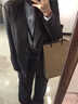 達佳詩(shī)黑色西裝套裝女職業(yè)正裝女士西服外套通勤高級感大學(xué)生面試小個(gè)子 黑色套裝【一?？畚餮b外套+西褲】 L 【適合115-125斤可穿】 曬單實(shí)拍圖