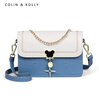 Colin Kolly 科林科莉輕奢包包女包單肩包女士斜挎包生日春節情人節禮物送女友老婆 CK-1211 藍配白 精美禮盒裝 曬單實(shí)拍圖