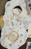 貝肽斯嬰兒口水巾四季寶寶圍嘴導濕速干純棉防水圍兜 蛋糕3條裝 28*26cm 曬單實(shí)拍圖