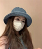 法派水洗牛仔帽大頭圍女夏季水桶帽子男牛仔漁夫帽深藍色 均碼 曬單實(shí)拍圖
