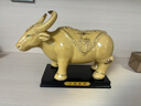 土黃色陶瓷牛擺件風(fēng)水客廳辦公室桌招財鎮宅衛生間補角水牛工藝品 款式五   土黃色描金 曬單實(shí)拍圖