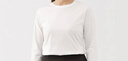 MUJI女式 天竺編織長(cháng)袖T恤上衣打底衫 白色5A M 曬單實(shí)拍圖