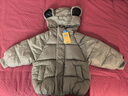 迪士尼（Disney）2024新款兒童羽絨棉服男女童短款棉襖小童寶寶卡通保暖外套冬 軍綠色 110 曬單實(shí)拍圖