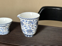 不拙羊脂玉瓷功夫茶具配件茶葉過(guò)濾組描金青花纏枝蓮公道杯茶漏三件套 曬單實(shí)拍圖