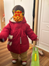 戴維貝拉（DAVE＆BELLA）冬款寶寶羽絨服女童防水加厚外套女寶寶小熊新年紅色衣服 曬單實(shí)拍圖
