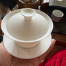 容山堂白瓷薄胎三才蓋碗茶碗公道杯泡茶杯陶瓷羊脂玉蓋碗泡茶壺茶具套裝 白瓷薄胎若紙蓋碗-大號 曬單實(shí)拍圖