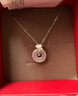 老鳳祥杏運平安扣銀項鏈女款女士玉髓吊墜媽媽生日情人節禮物老婆 曬單實(shí)拍圖
