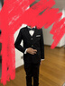 蘿卜唄唄（LUOBOBEIBEI）兒童西裝秋冬男童西服拜年服禮服套裝鋼琴拜年服 黑色五件套 160 曬單實(shí)拍圖
