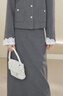范思藍恩甜美花邊拼接設計感小香風(fēng)套裝女秋冬外套短裙兩件套4341 深灰色半裙 S 曬單實(shí)拍圖