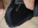 百麗（Belle）巴旦木棉鞋男冬季加絨牛皮厚底勃肯鞋戶(hù)外工裝鞋8QW01AM5 黑色-毛里（套腳款） 41 (255mm) 曬單實(shí)拍圖