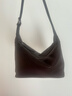裘真新年禮物【明星推薦】經(jīng)典hobo包植鞣牛皮腋下通勤休閑餃子女包 咖啡色-小號 小包/大包 曬單實(shí)拍圖