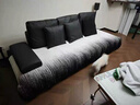 朗格輕奢高級感沙發(fā)墊四季通用直排防滑雪尼爾皮沙發(fā)專(zhuān)用坐墊蓋布巾 異形流砂-黑色【四季通用】 90*240cm （三人位/小四人位） 曬單實(shí)拍圖