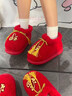 粵草小白狗居家高幫棉拖鞋秋冬季情侶新款男士加厚毛絨舒適擼貓感女士 紅色【發(fā)財福袋】進(jìn)口毛絨高幫 36-37 【偏小一碼】 曬單實(shí)拍圖