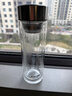蘇泊爾（SUPOR）玻璃杯茶水分離男款水杯雙層高硼硅玻璃耐高溫大容量泡茶杯子禮物 行硯黑400mL 曬單實(shí)拍圖