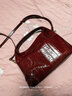 紅谷（HONGU）包包女油蠟皮單肩手提包高級感真皮斜挎包通勤女士包生日禮物 曬單實(shí)拍圖