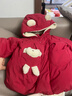 戴維貝拉（DAVE＆BELLA）兒童羽絨服新款防水透濕女童外套女寶寶冬天衣服小童連帽外衣 紅色【現貨】 90 cm 【充絨量72.5g】 曬單實(shí)拍圖